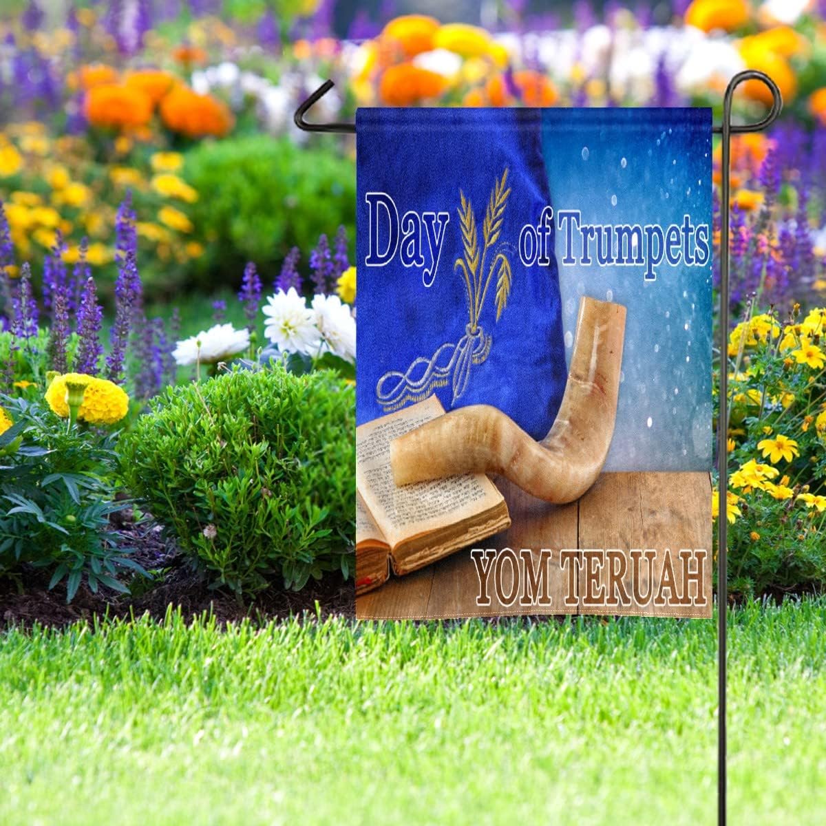 Day Of Trumpets Yom Teruah Garden Flag 28x40 Inch Welcome Yard Flags Decorative Double Sided House Flag Banners for Outdoor Home Decor Party Multicolor