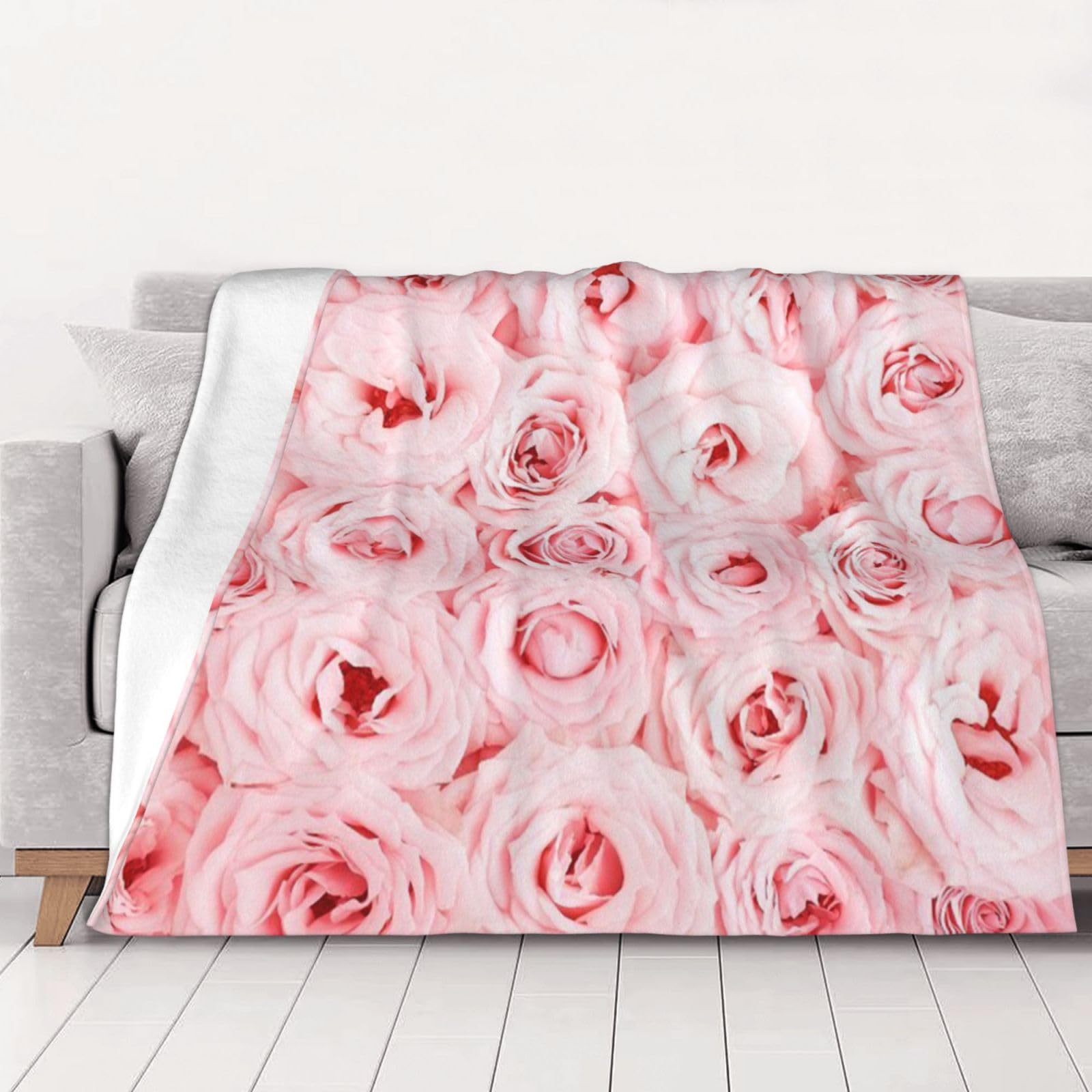 Couverture en flanelle supérieure imprimé floral de roses pour un lit élégant et chaud
