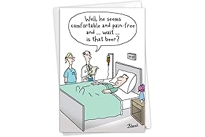 NobleWorks Get Well Cards For Men: Funny Get Well Soon Card With Envelope