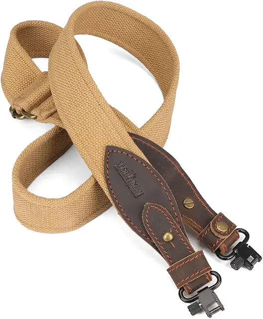 TOURBON Adjustable Leather Rifle Strap for 223 Rem Hunting