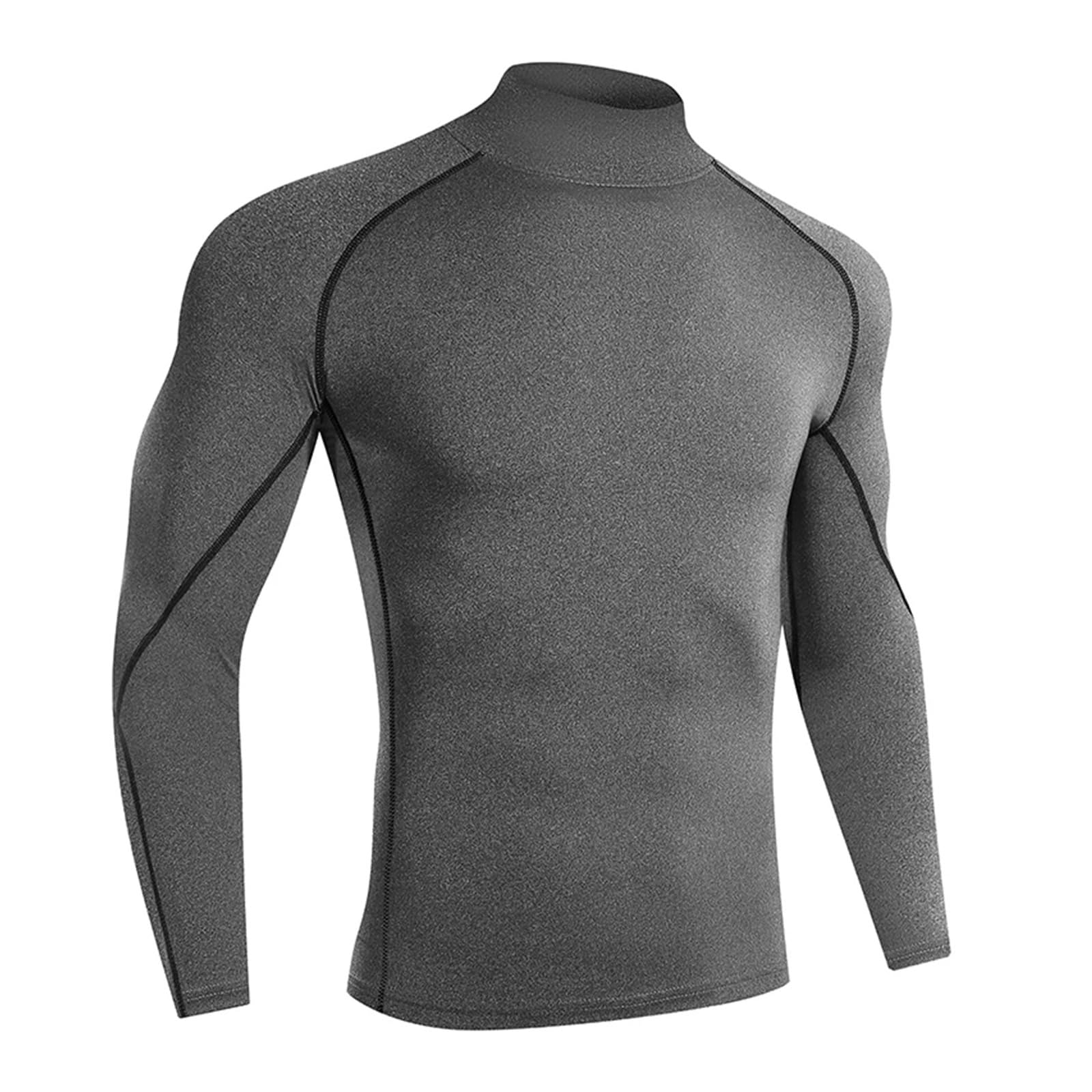 Camisa Funcional Camiseta For Correr For Hombre, Camiseta Deportiva De Culturismo De Secado Rápido, Camiseta De Compresión De Manga Larga, Camiseta Ajustada For Gimnasio Rashgard For Hombre(Dark Gray,