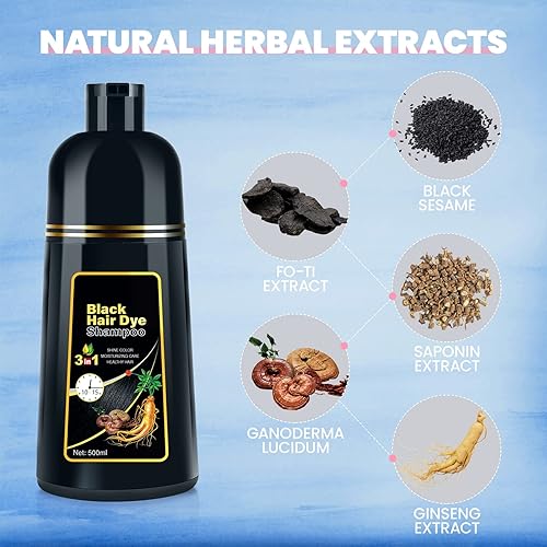 Miniatura 4 de JUANCHI Champú de tinte para el cabello 3 en 1 para cabello gris, champú orgánico natural para teñir el cabello, tinte vegetal y natural, champú