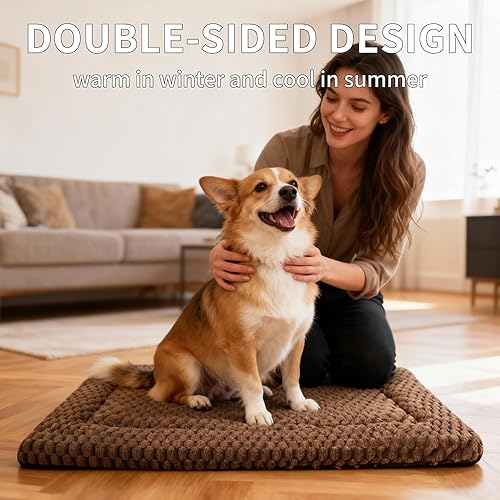 Miniatura 6 de Tapete de Cama para Perro, Reversible y Ultra Suave, Almohadilla de Perrera - Lavable a Máquina, Cama para Mascotas para Perros y Gatos - Forro de
