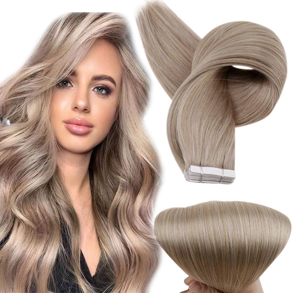 Full Shine Tape in Hair Extensions Human Hair 20 Inch