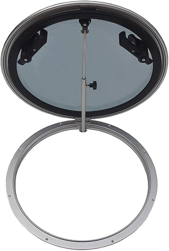 Miniatura 1 de Galamarine Deck HatchMarine Hatch Porthole - Escotilla redonda de aluminio anodizado con vidrio templado para barcoyatenáuticoRV