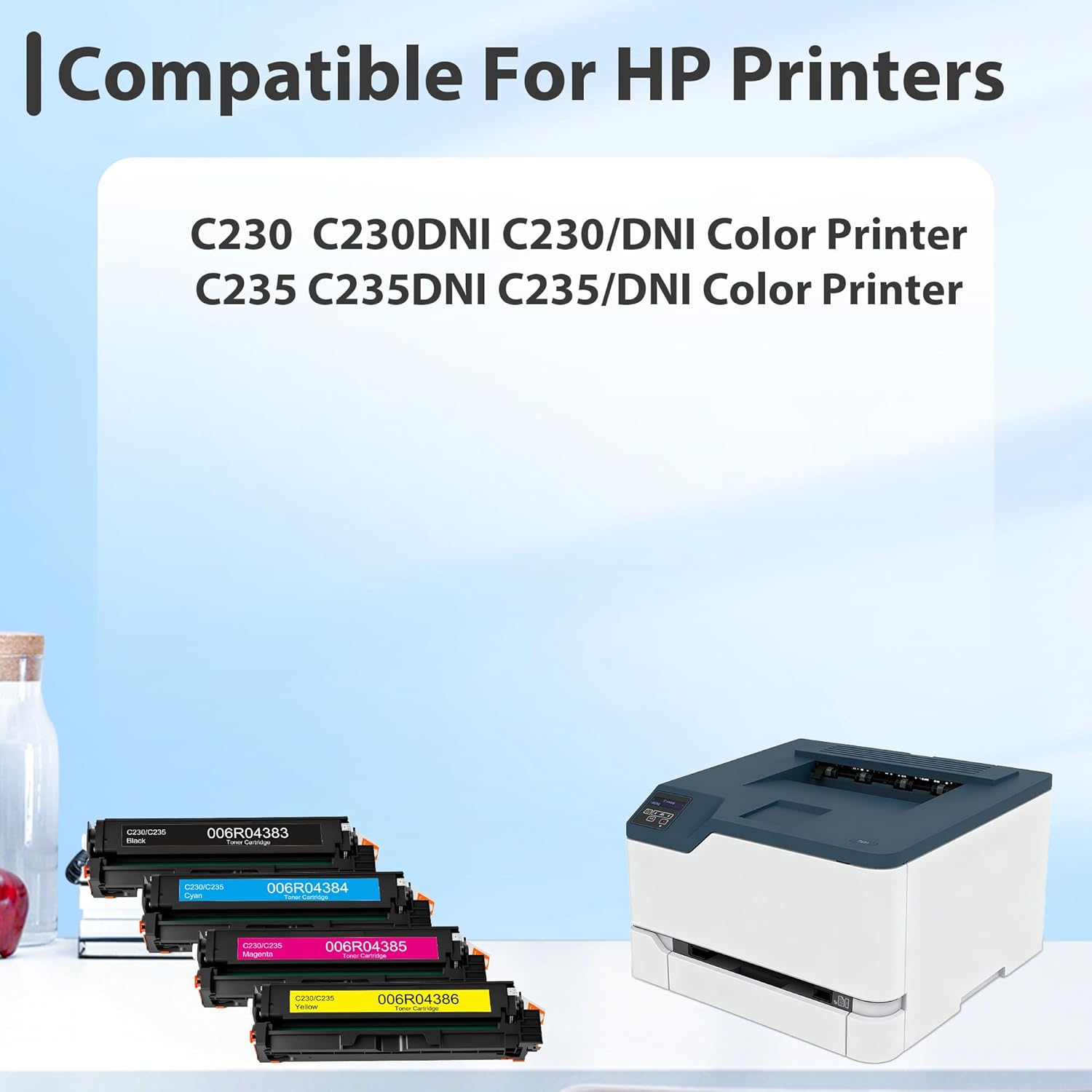 C235 C230 Toner Cartridge High-Capacity (with Chip) Replacement for Xerox C235 C230 C235DNI C230DNI C235/DNI C230/DNI Color Printer 006R04383 006R04384 006R04385 006R04386, C235 C230 Ink Cartridge