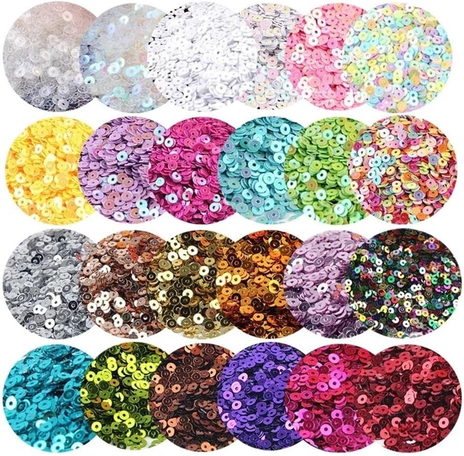 450g Flat Round Sequin Suitable for Crafts Sewing Clothes Decoration DIY Accessory Women Garments(Ab White,6mm450g)