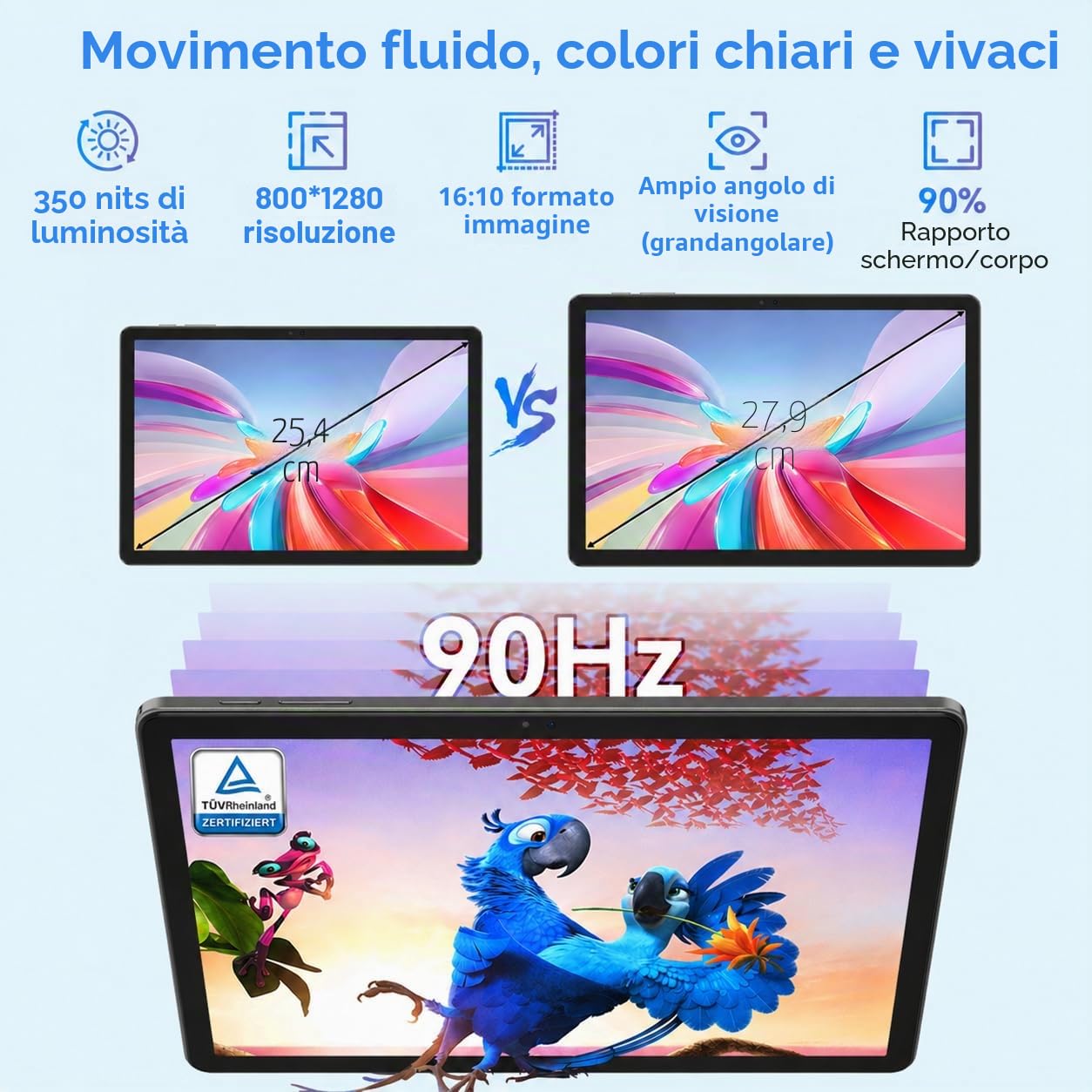 T50 Android 16 Tablet 11 Pollici in Offerta, 24GB RAM + 128GB ROM (espandibile fino a 2TB), Processore Octa-Core Unisoc T7250, Batteria 8000mAh, WiFi Dual Band 5G, Schermo IPS 2K 90Hz, Fotocamera 13MP | tablet Processeur Unisoc T7250 Octa-Core, Batterie 8