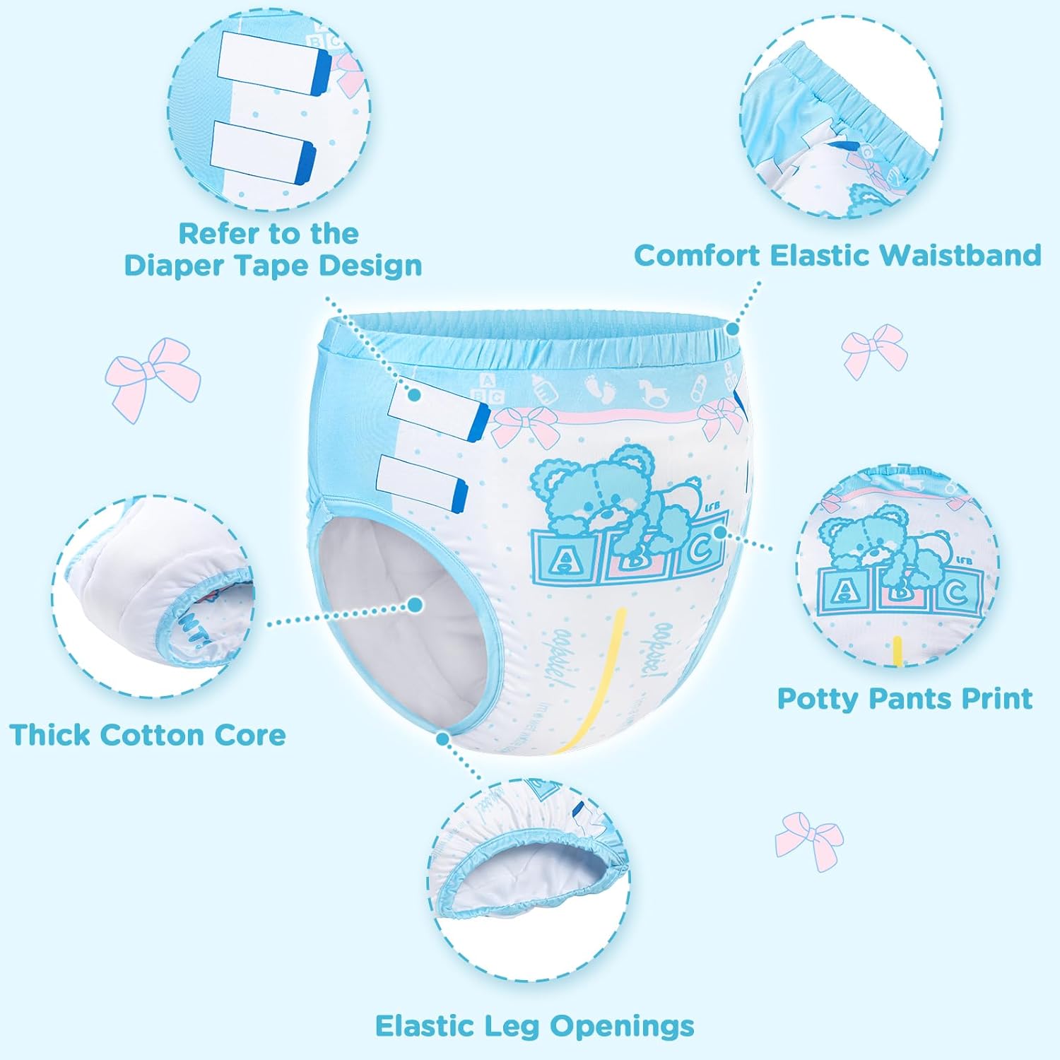 Littleforbig Soft Silky Underwear Comfortable Washable Reusable Adult Training Pants - Potty Pants - Image 2