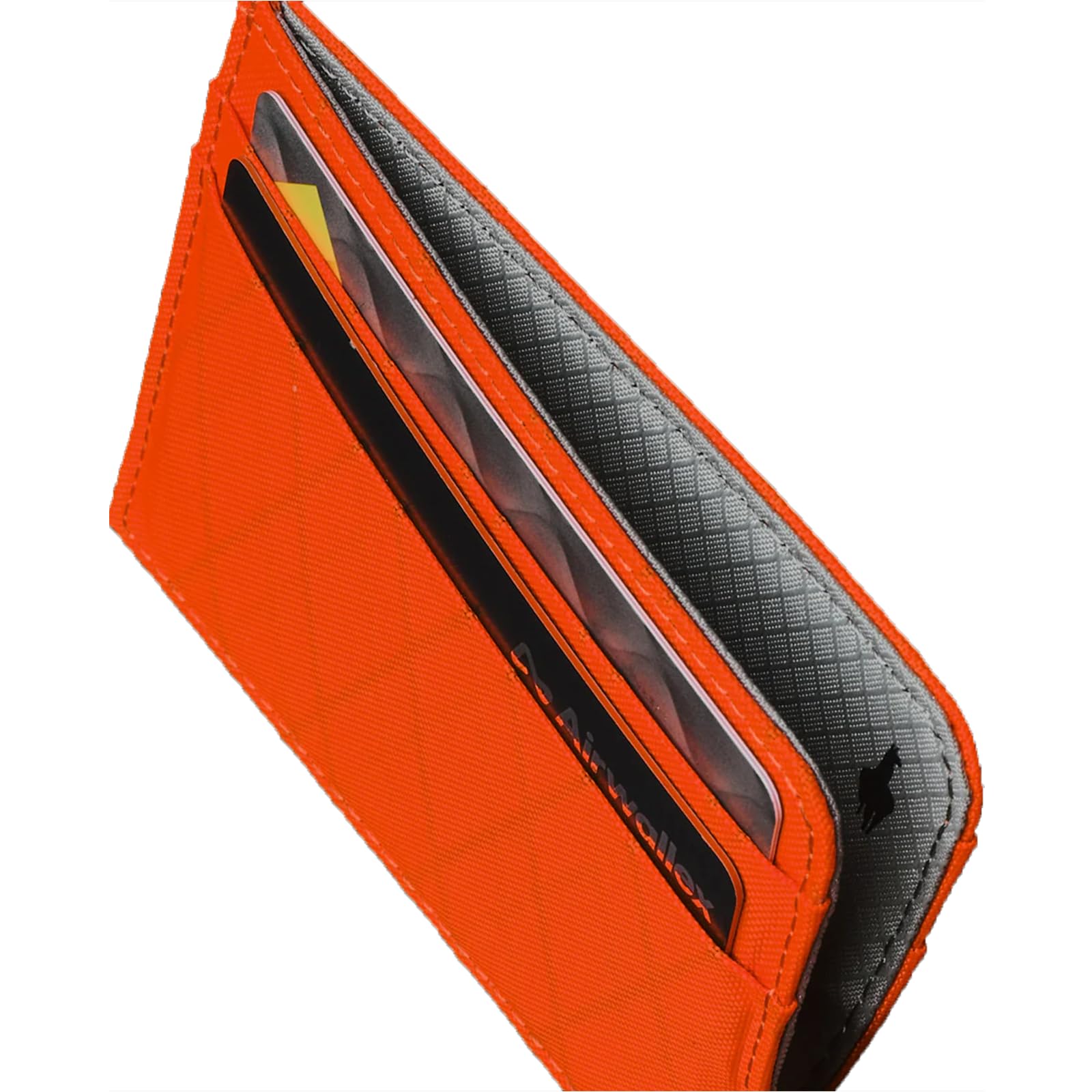 ALPAKA Portfel Ark Card - Smukły, minimalistyczny portfel z ochroną RFID, na 4-6 kart i gotówkę, przednia kieszeń, wodoodporny X-Pac VX21, pomarańczowy, S, Minimalistyczny