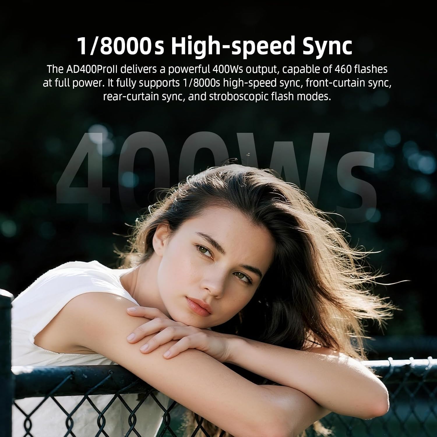 Godox AD400 Pro II AD400Pro II Outdoor Flash Strobe, 400Ws 2.4G TTL 1/8000 HSS Monolight, 0.01-1s Recycle, 30W Modeling Lamp, GODOX AD400ProII AD 400 Pro II with Rechargeable Battery & Bowens Mount