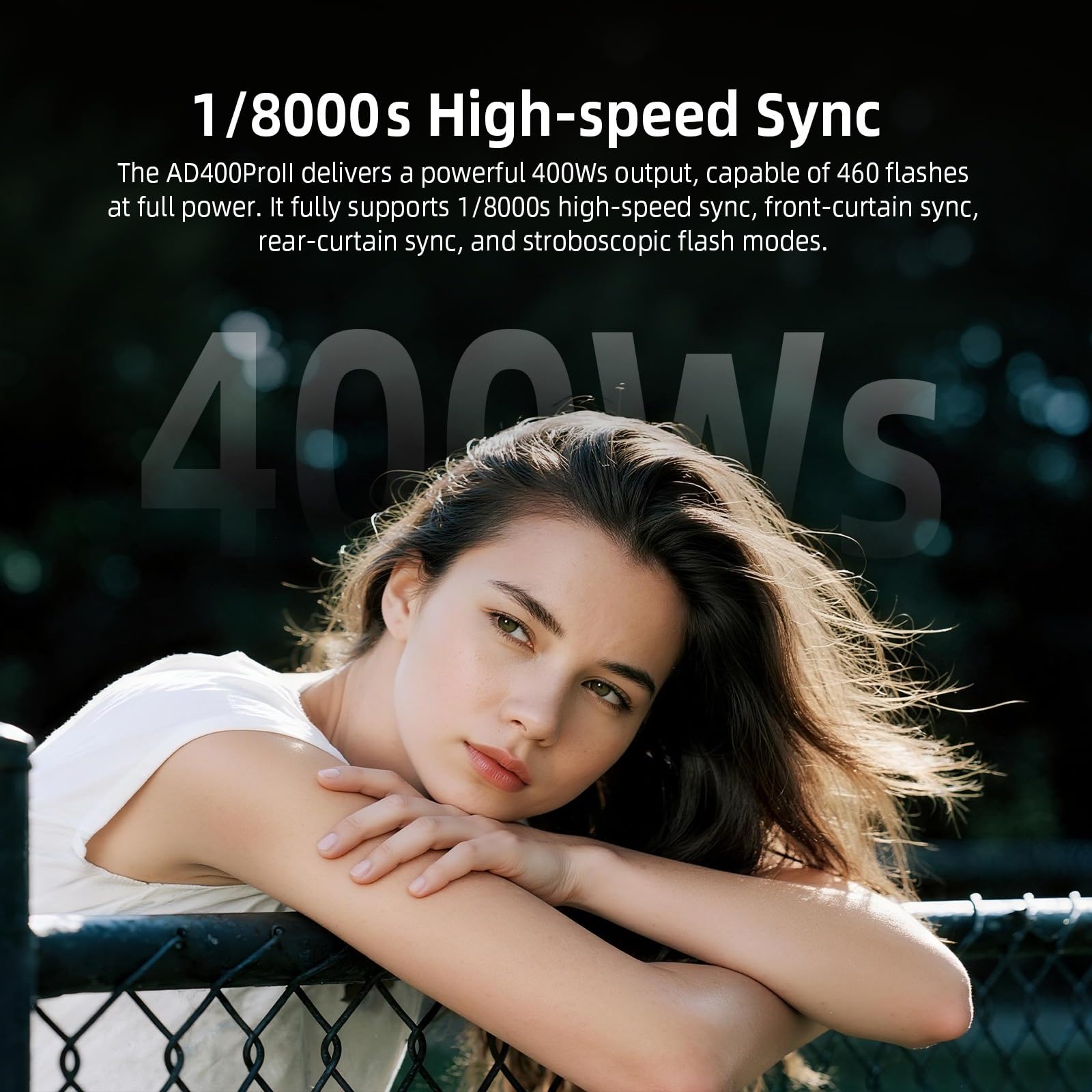 Godox AD400 Pro II AD400ProII Flash 400Ws Extérieur, Strobe Flash avec Système sans Fil 2.4G, Lampe Modeling Bi-Couleur 30W, 0.01~1s Recycle,460 Fois Flashes