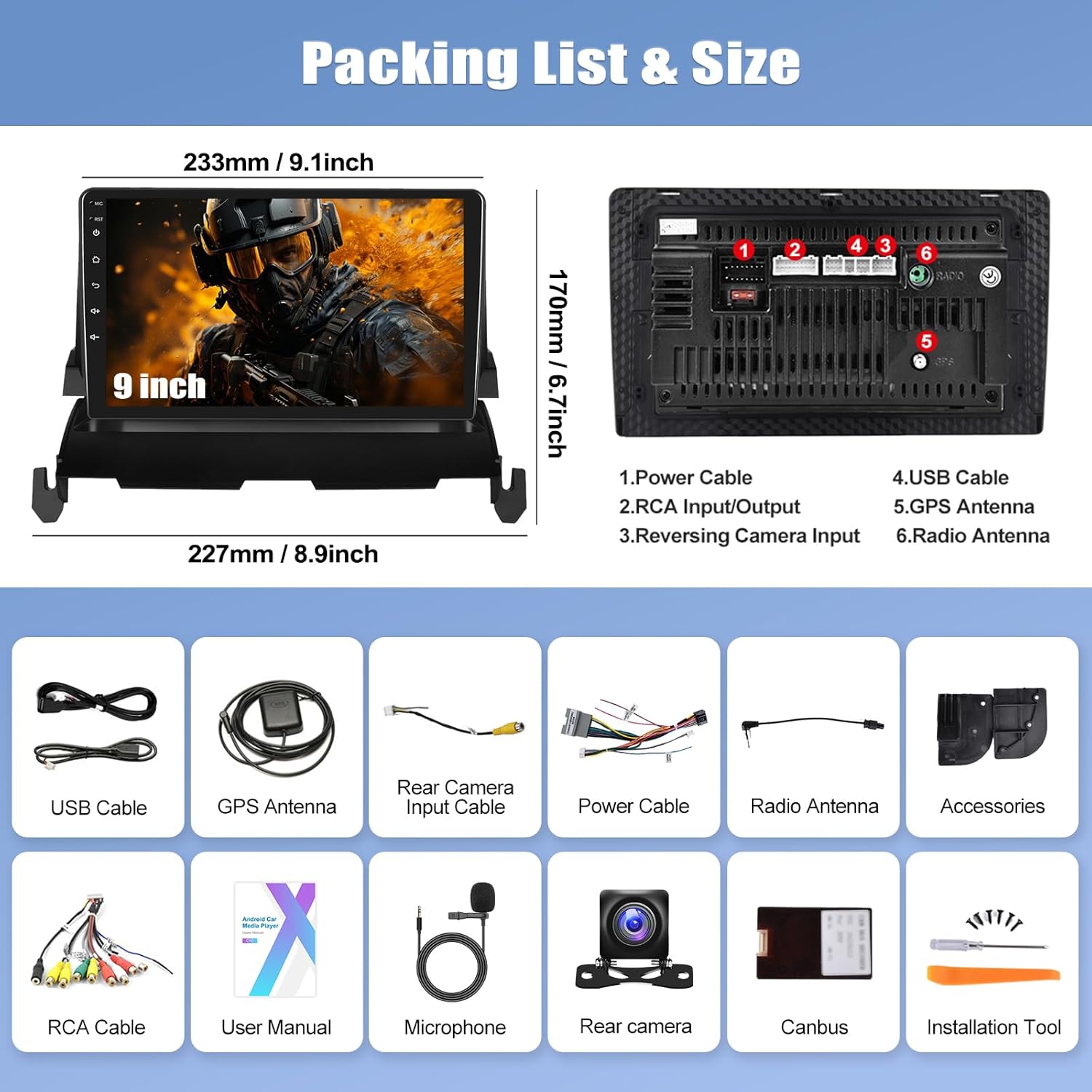 2G+64G Car Stereo Radio for Dodge Journey 2009 2010 2011 with Wireless CarPlay Android Auto Android 13 Head Unit 9" Touchscreen Car Radio with WiFi/GPS Bluetooth FM/RDS Radio AHD Backup Camera