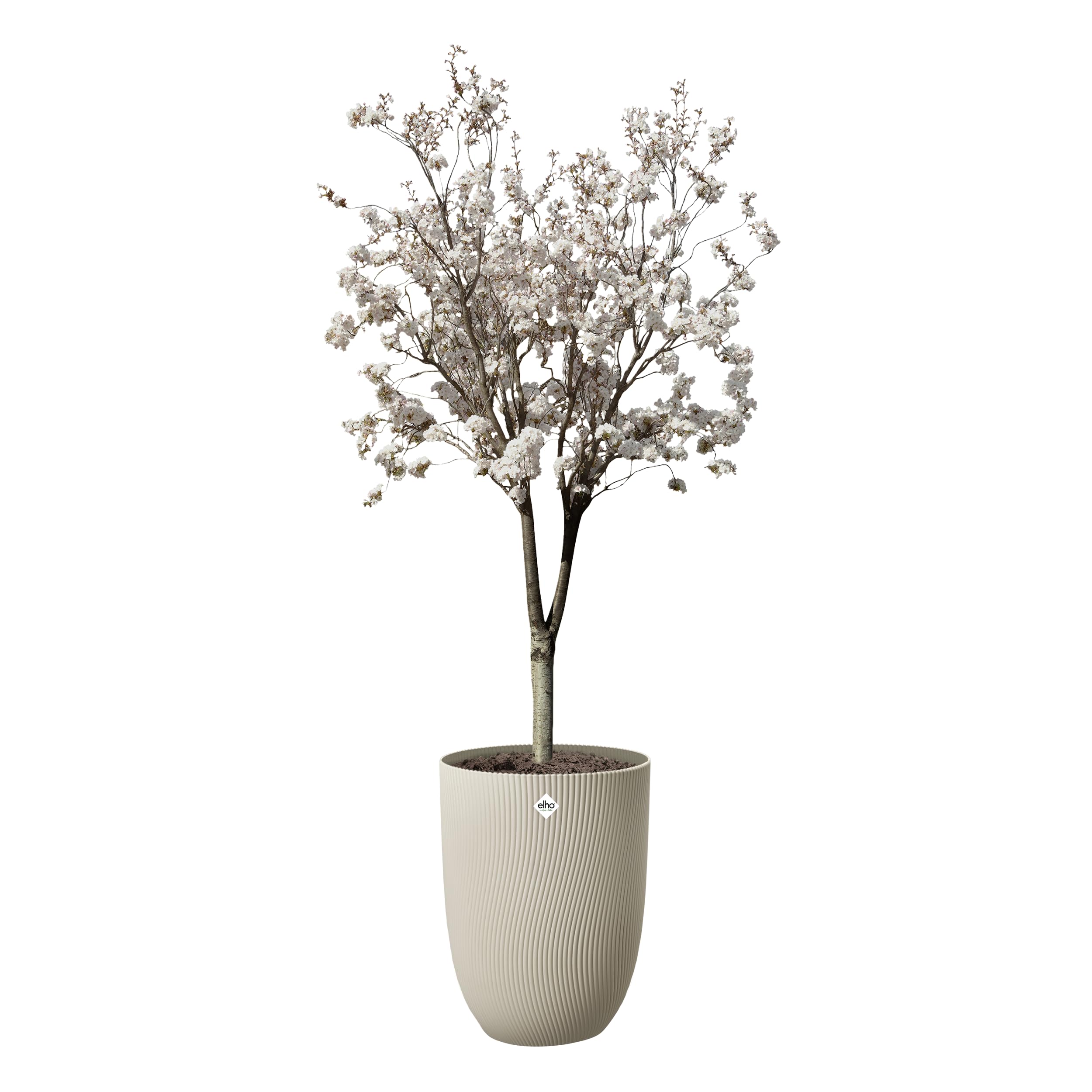 elho Sereh Hoch 40cm Blumentopf - Mushroom Beige | ∅ 39 x H 53.4 cm | für den Innen- und Außenbereich | 100% recyceltes Plastik