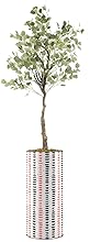 SIGNWIN Eucalyptus Tree with Red & Black Alternating Brushstroke Line Vase Geometric Rocky Minimalism Zen Dramatic Multicolor Dark for Living Room, Bedroom, Office - X-Large 5 Feet (60