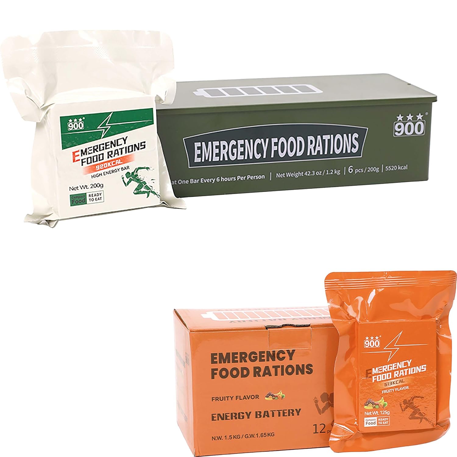 10 Days Emergency Food Ration Bars, 20 Year Shelf Life, Emergency Meals Survival Foods Bars, Emergency Supplies for Disaster Preparedness