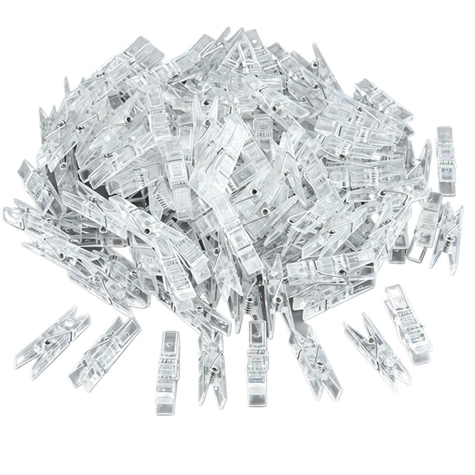 Pinces à linge en plastique transparent pour mini clip vêtements et décoration photo