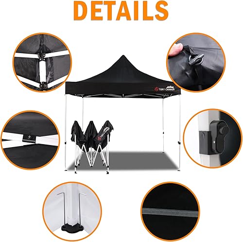 Miniatura 5 de Canopy - Tienda de campaña comercial desplegable de 10 x 10 con 4 paredes laterales, sombra instantánea, refugio plegable instantáneo al aire libre