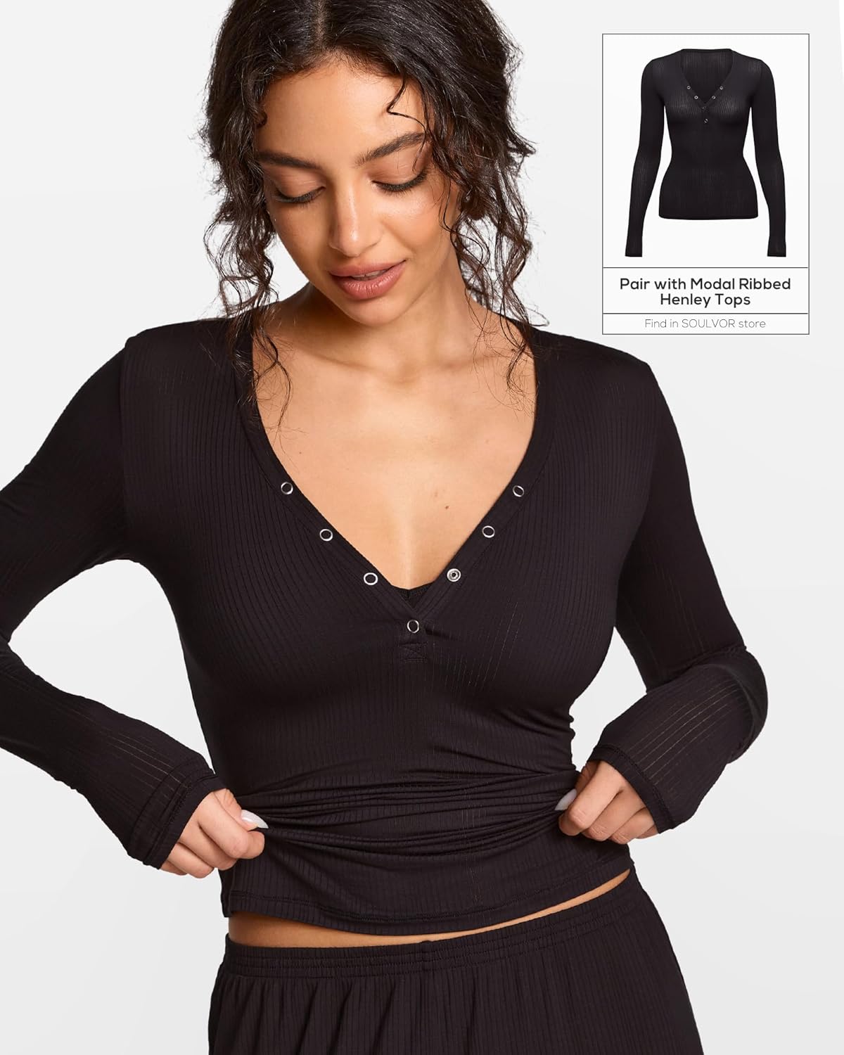 Women's Natrelax No Underwire Comfort Bralette Ribbed Wireless Bra Sleep Unlined V Neck Bras Soft Everyday - Image 3