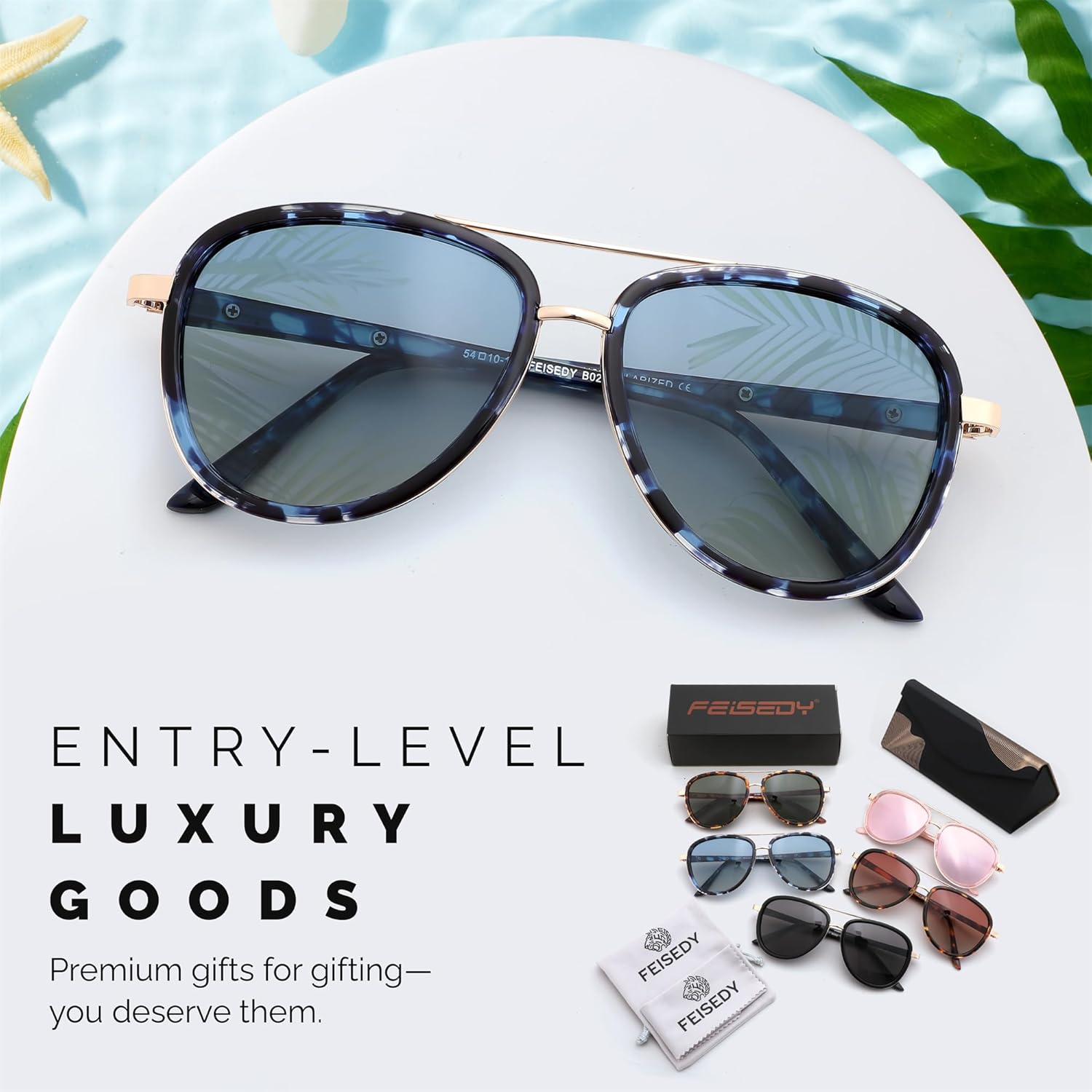 FEISEDY Retro Polarized Aviator Sunglasses for Women Men Vintage Square Sunglass With Classic Style B0259 - Image 7