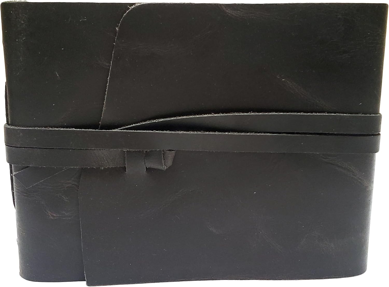 Small Vintage Leather Photo Album with Buckle Closure - Scrapbook Style Pages, Gift Box Included - Holds 100 4x6 or 5x7 Photos - Coffee Table Album, Memory Book
