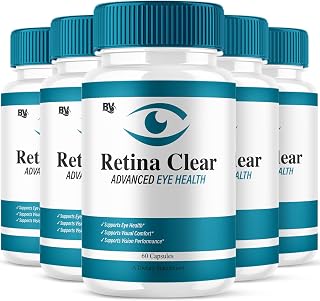 (5 Pack) Retina Clear Advanced Eye Health Supplement, Retina Clear Max Strength Overall Vision & Wellness Supplement, RetinaClear Advanced Vision Support and Eye Health Formula Pills (300 Capsules)