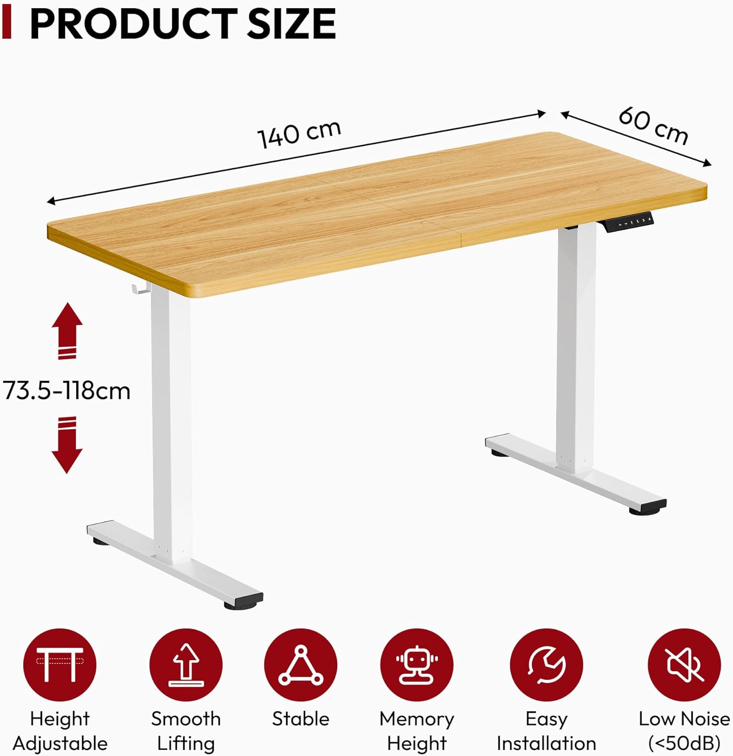 Product dimensions and key features