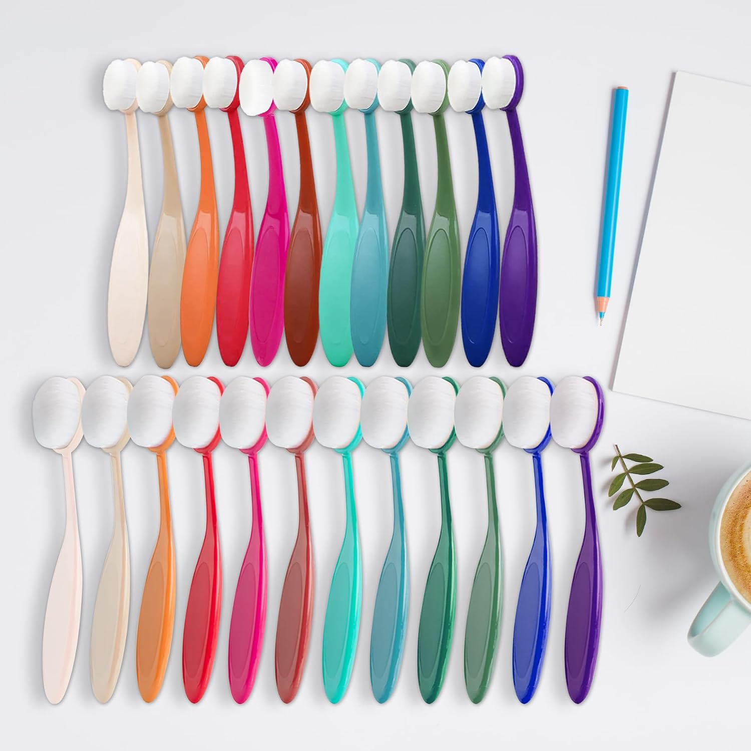 YOSENG 24Pcs Ink Blending Brushes,2 Different Sizes, Soft Bristles