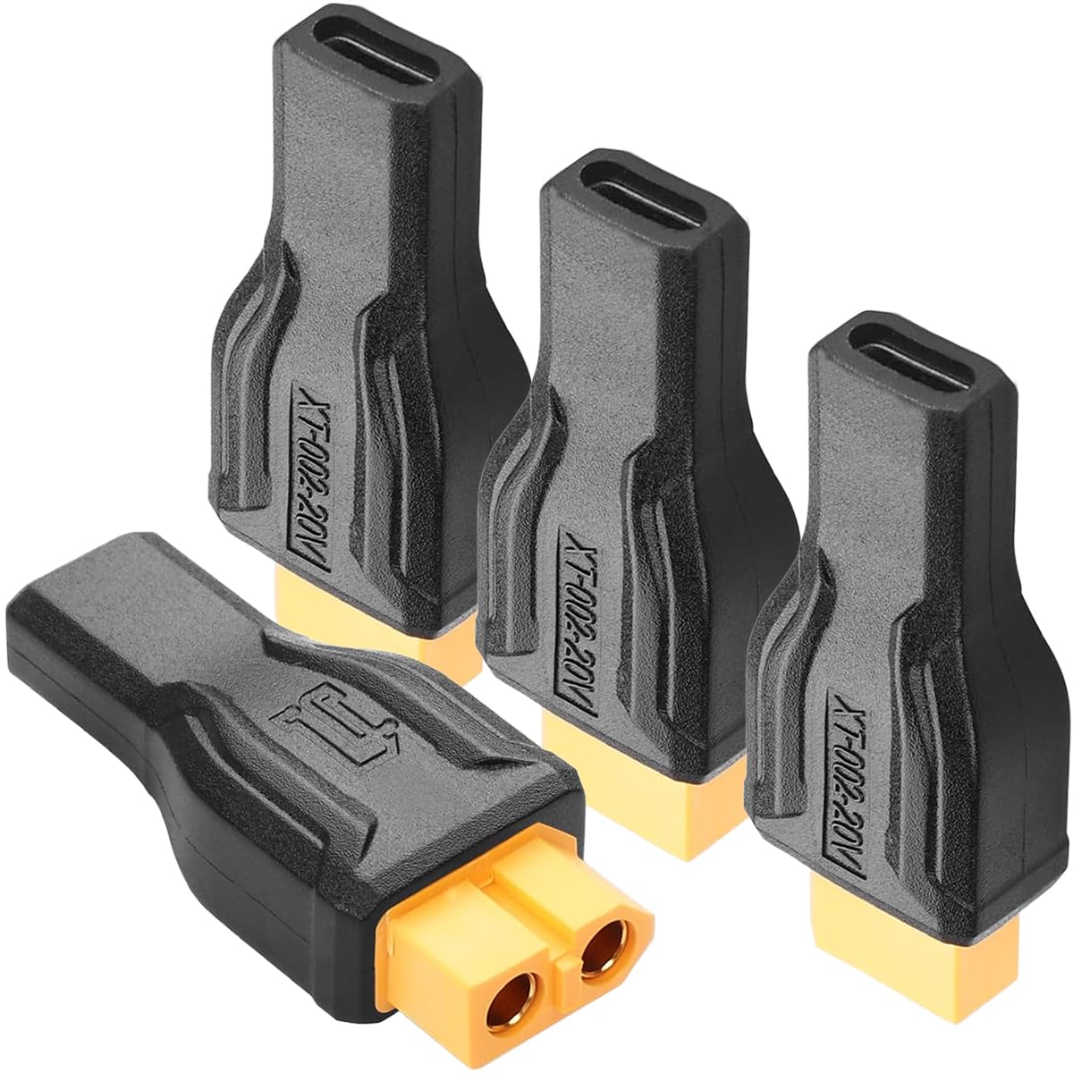 Xiatiaosann 4 szt. Adapter USB C do XT60 USB typu C żeński do XT60 żeński adapter przedłużający do akumulatora LiPo samochód RC FPV Dron Laptop