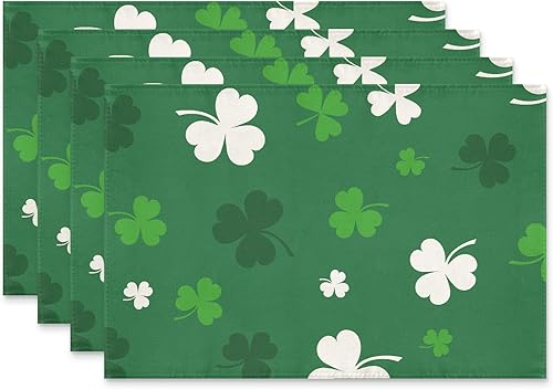 Miniatura 16 de Siilues Camino de mesa del día de San Patricio, decoraciones del día de San Patricio, trébol verde, decoración de mesa de primavera para fiesta