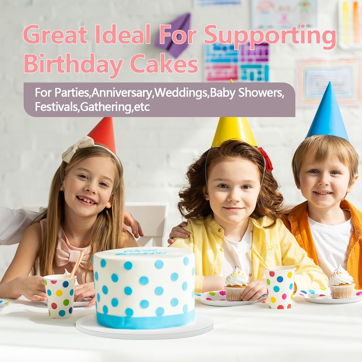 12PCS Cake Drums Circle 12 Inch,1/2 in Card Board Plate Bases,Food Grade & Oil-Resistant,for Cake Display Baking Party Birthday Anniversary