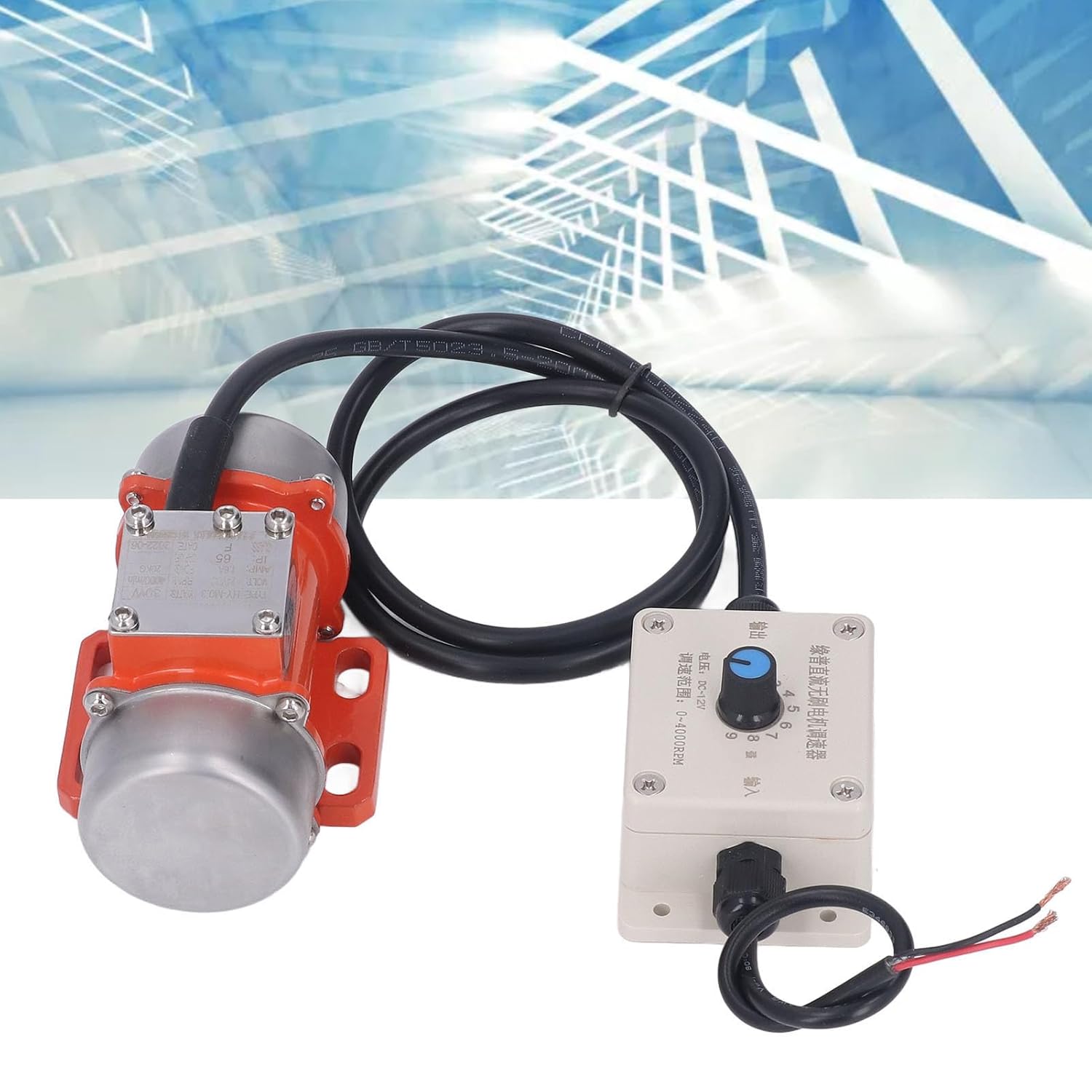 Concrete Vibrator, DC 12V Vibration Motor Exciting Force Small Electric Motor with Speed Controller Brushless 30W 4000RPM 2.8A (DC12V)