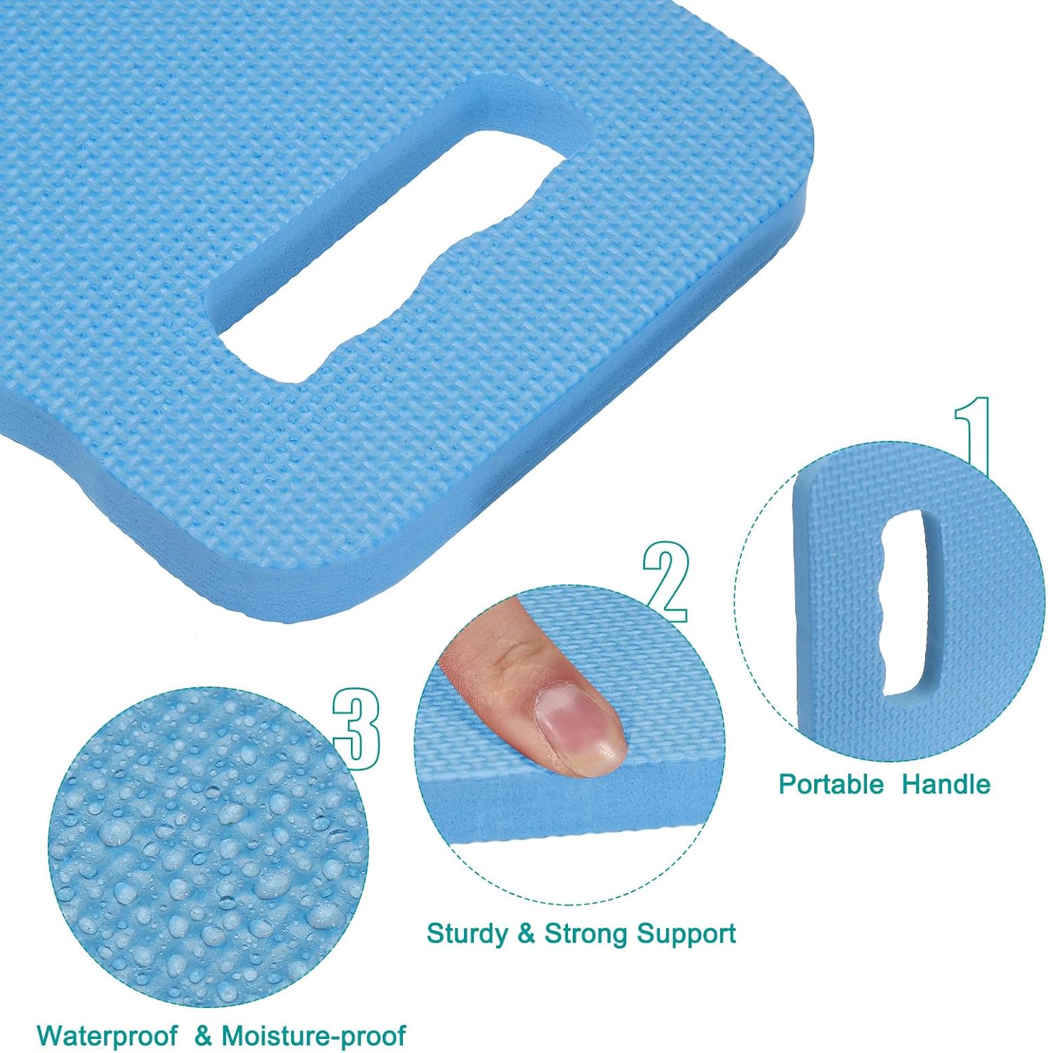 PATIKIL 15.7"x7.1"x0.8" Garden Kneeling Pad, 2 Pack EVA Knee Mat Foam Cushions Waterproof Sitting Pads for Gardening Camping Yoga Pilates Exercise, Blue/Black