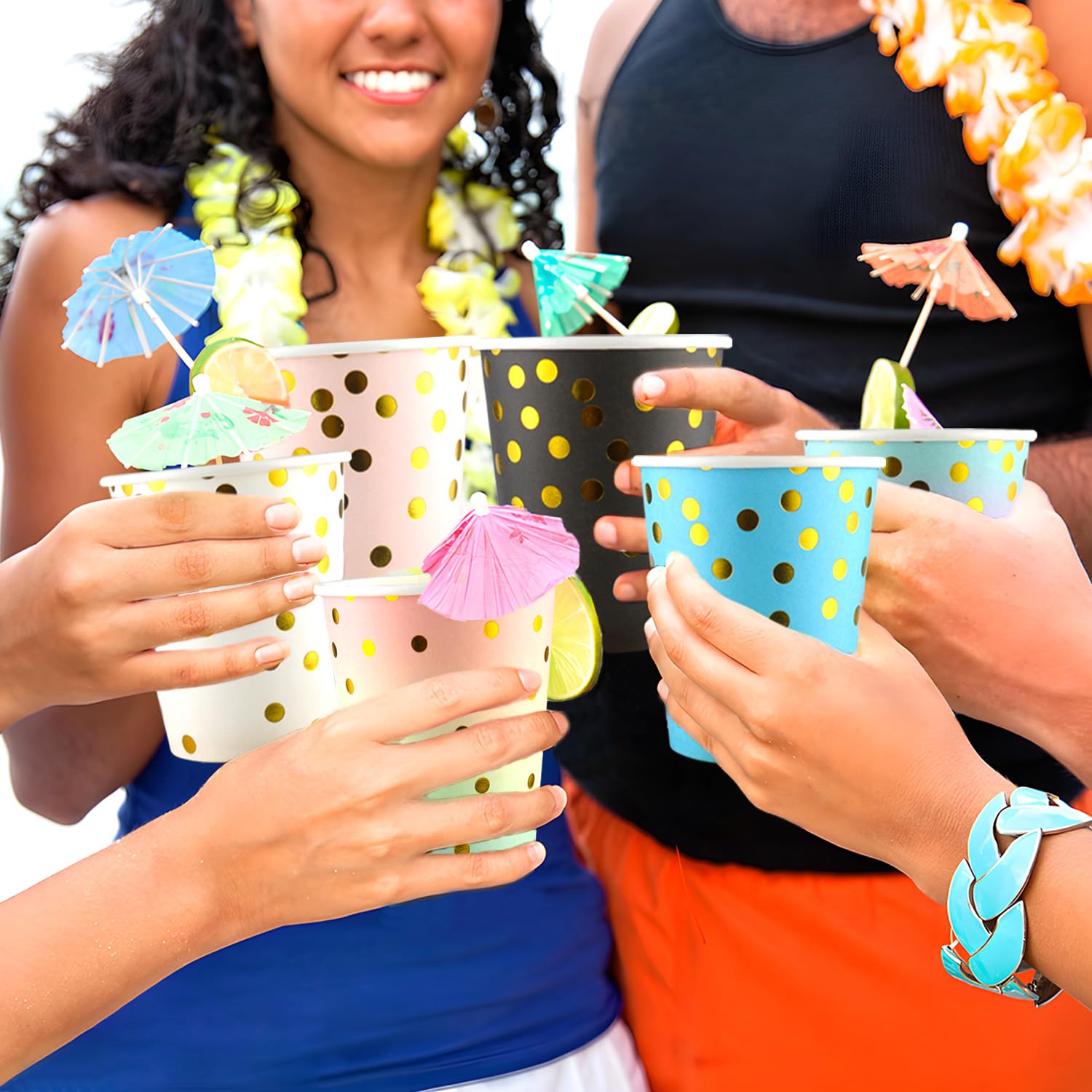 Gobelets En Carton 250ml 60 Pièces - 6 Couleurs, Biodégradables, Pour Fêtes, Mariage, Boissons Chaudes/froides