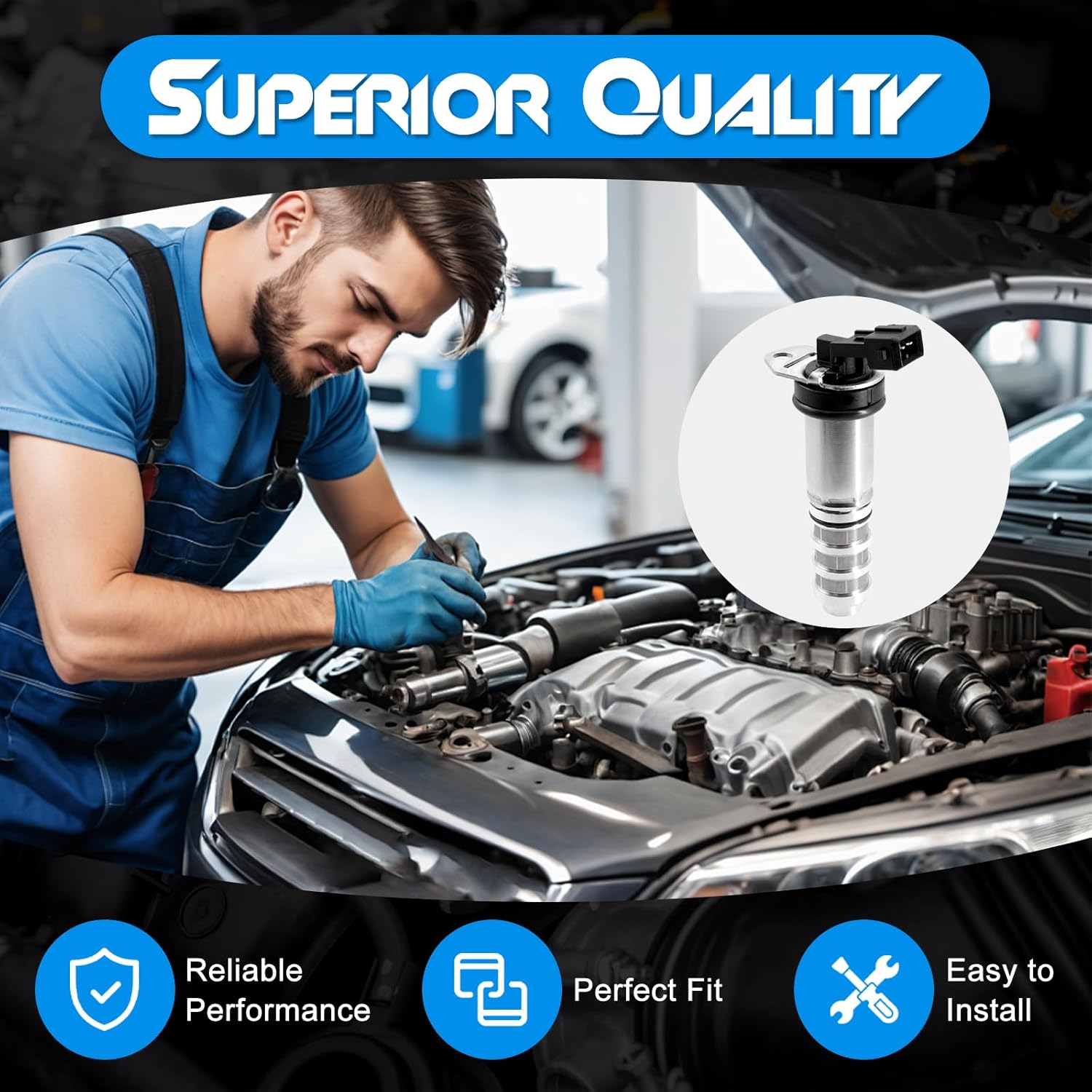 2PCS Intake and Exhaust Engine Variable Valve Timing (VVT) Solenoid, Compatible with BMW X3 X4 X5 X6,135i 135is 335i 535i 550i 640i 650i 740i 750i, 335i/535i GT xDrive, 335i/535i xDrive, 535i/550i GT