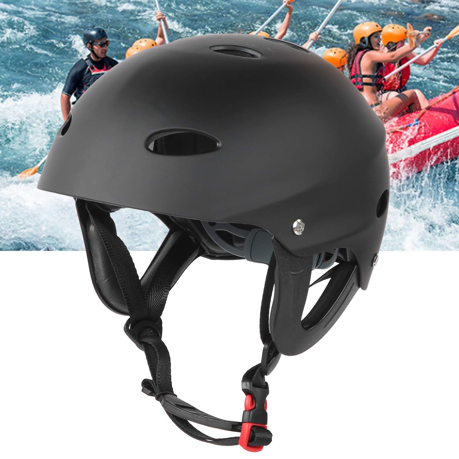 Casco Per Sport Acquatici Per Adulti, Caschi Per Adulti, Berretto di Sicurezza Ultraleggero Multisport Per Uomini E Donne Alpinismo Arrampicata E Drifting Fiume Nero Opaco
