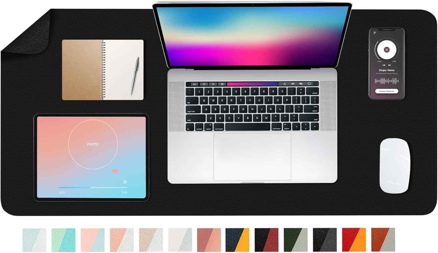 PU Leather DeskPad,Dual Side Desk pad,Office Desk Mat,Dual