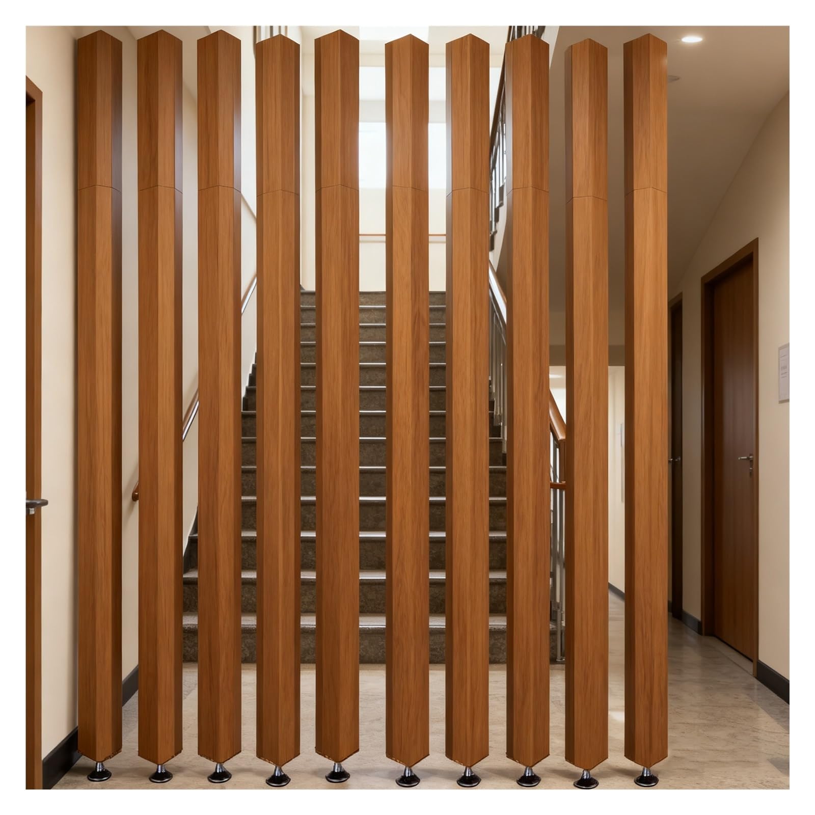 Séparateur de colonne en bois à 10 lattes 100x95cm pour l'aménagement chic de votre couloir