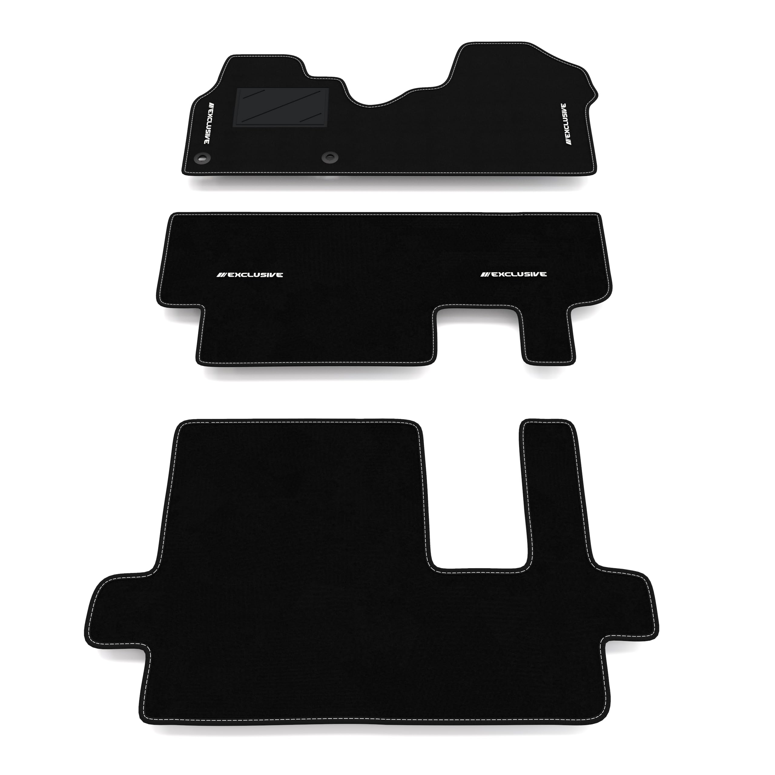 Kit Tappetini Auto compatibili con Opel Zafira Life 7 posti 2019-2026 | Set Tappeti in Moquette, ricamo Exclusive, Tappeto auto su misura