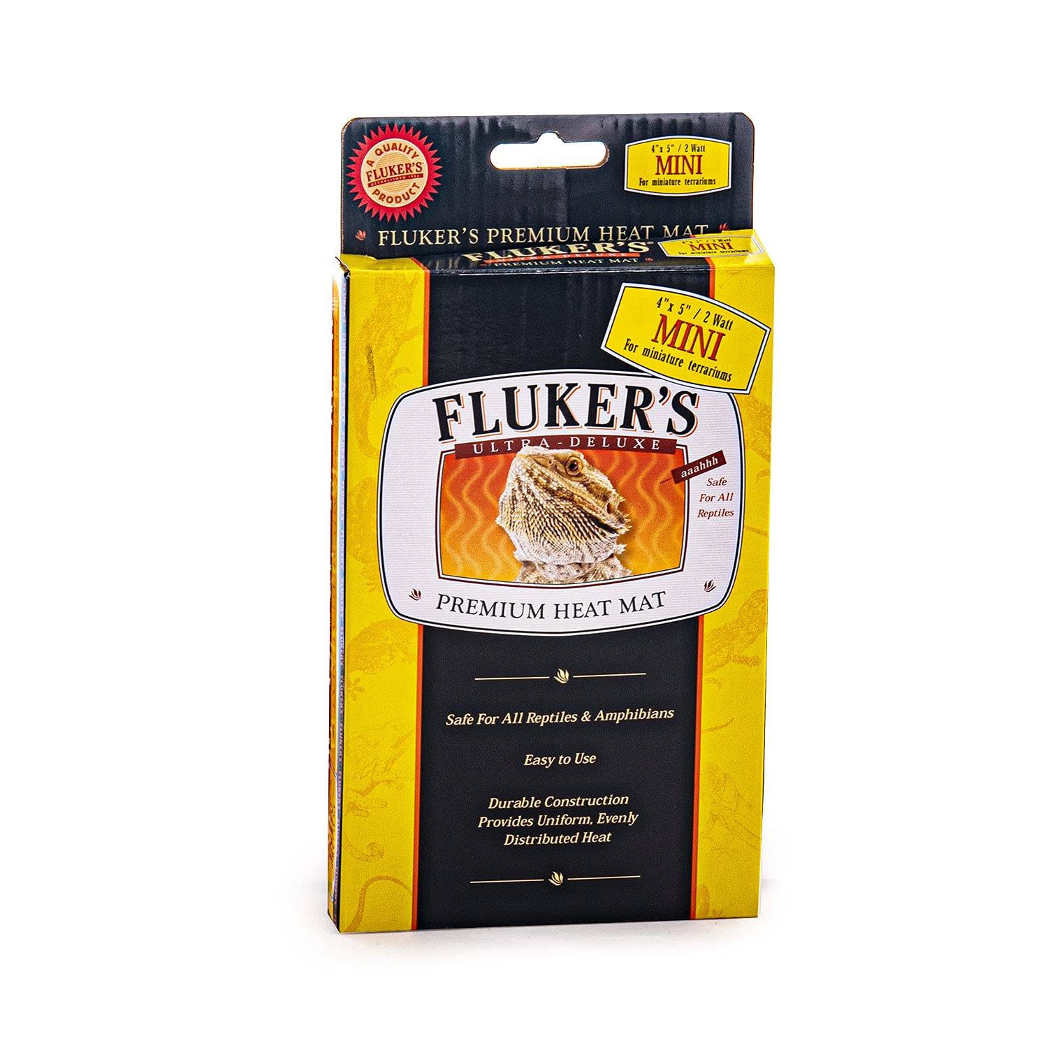 Fluker's Alfombrilla térmica para reptiles y animales pequeños, color negro, mini (4 x 5 pulgadas, 2 vatios)
