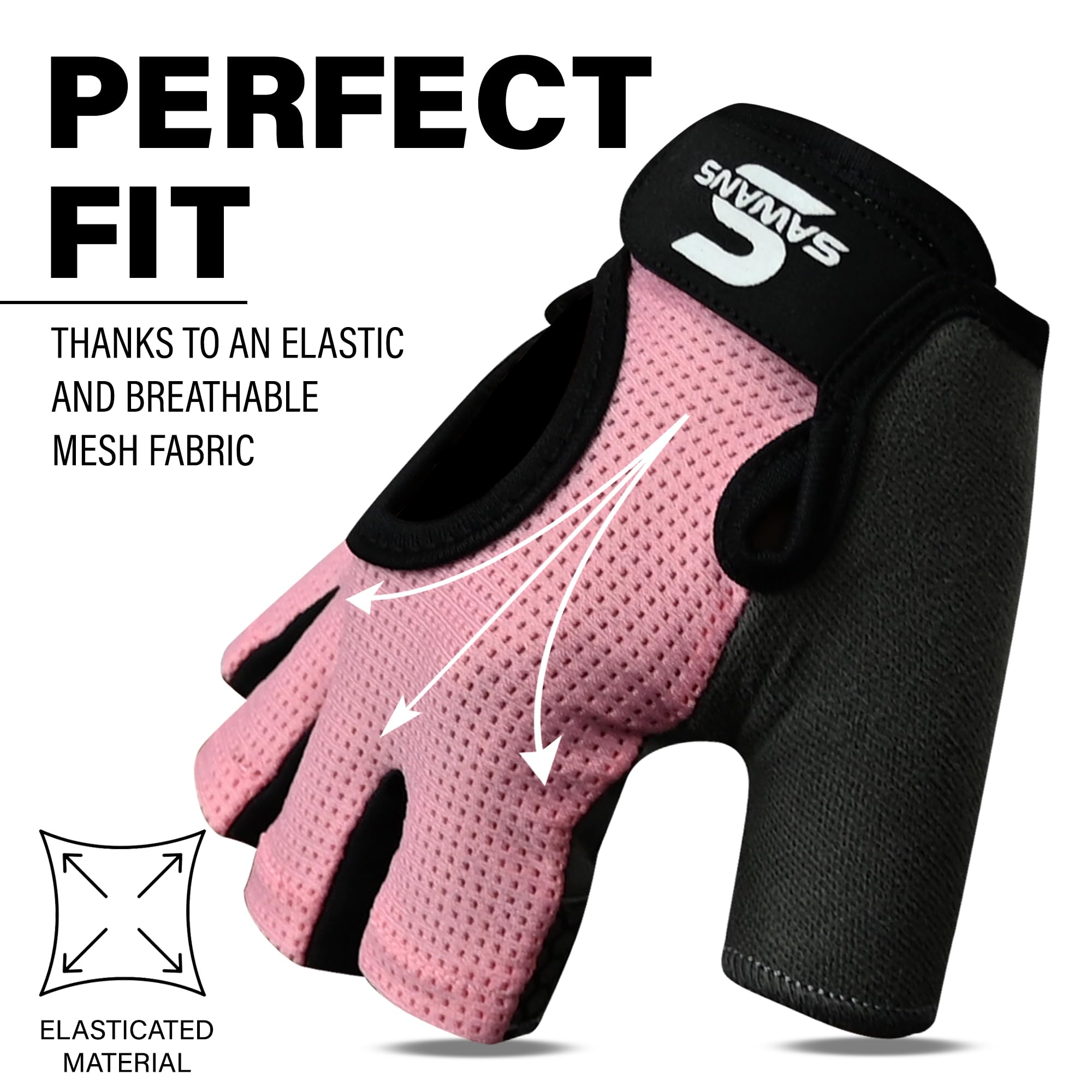 SAWANS Guanti da palestra per sollevamento pesi per uomini e donne Guanti da allenamento da donna per la forza Traspirante antiscivolo in silicone imbottito Palm Grip Protezione Esercizio Allenamento