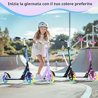 Trotinetă pliabilă BELEEV cu înălțime reglabilă, roți LED de 200 mm, pentru copii și adulți, până la 100 kg 8