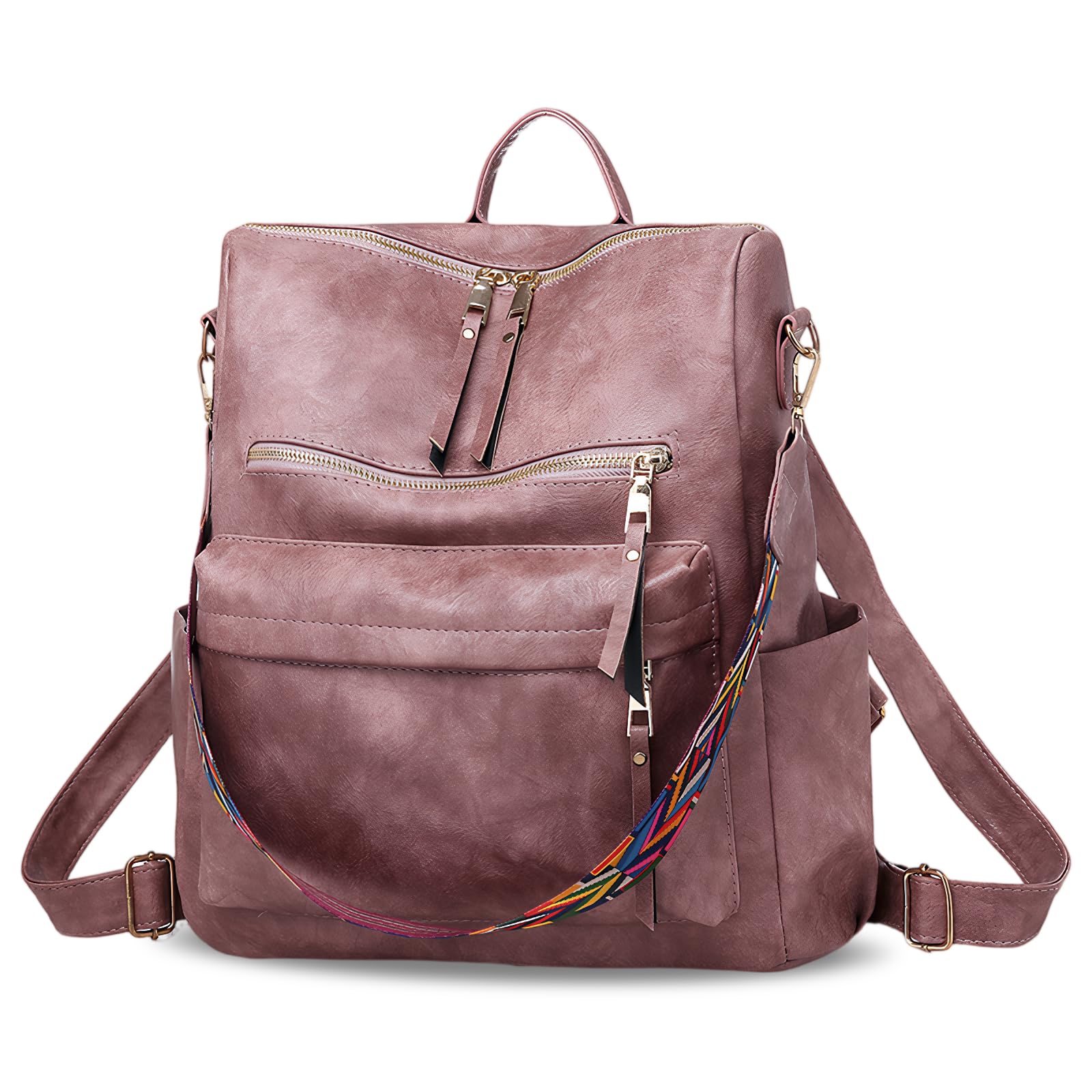Colexy Damen Rucksack Klein Rucksackhandtaschen aus Wasserdicht PU Leder,Damenrucksack Anti-Diebstahl Cityrucksack Elegant Tagesrucksack,Rucksacktasche Modern Frauen für Pendeln Schule Arbeit Reise