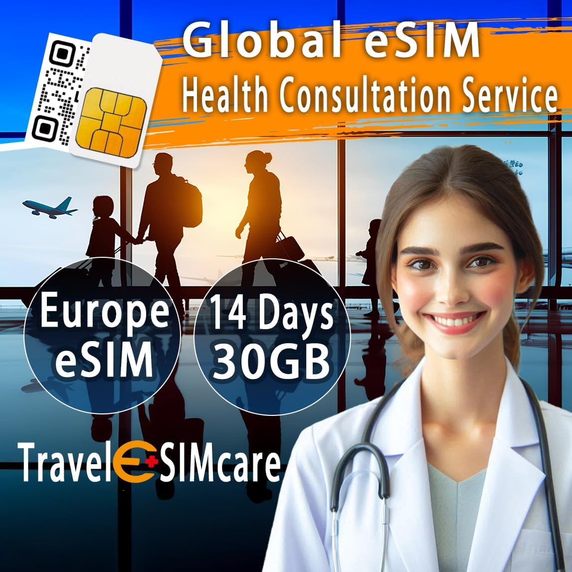 TravelSIMcare – Global SIM Card with Health Consultation Services | eSIM & Physical SIM | Health Manager Support (Thailand E-sim_10 Day Unlimited Data)
