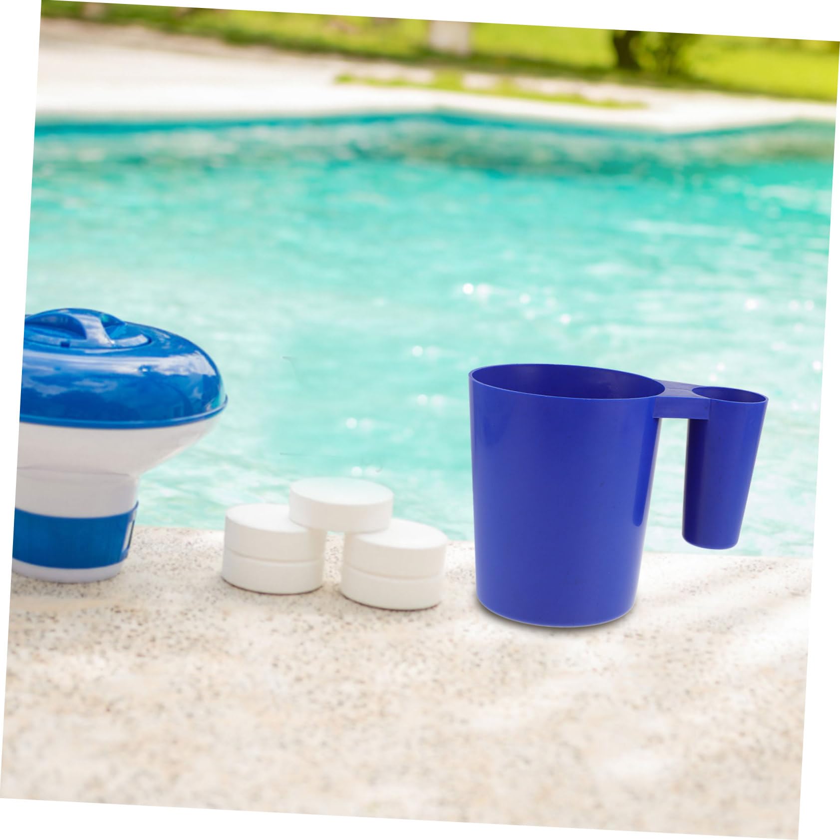 UKCOCO 4 Piezas Herramienta De Limpieza De Piscinas Piscina Infantil Hinchable Líquido Elementos Bañera Cestas Portátiles De Repuesto para Piscinas Agua Cuchara Bol Bien El Plastico Blue