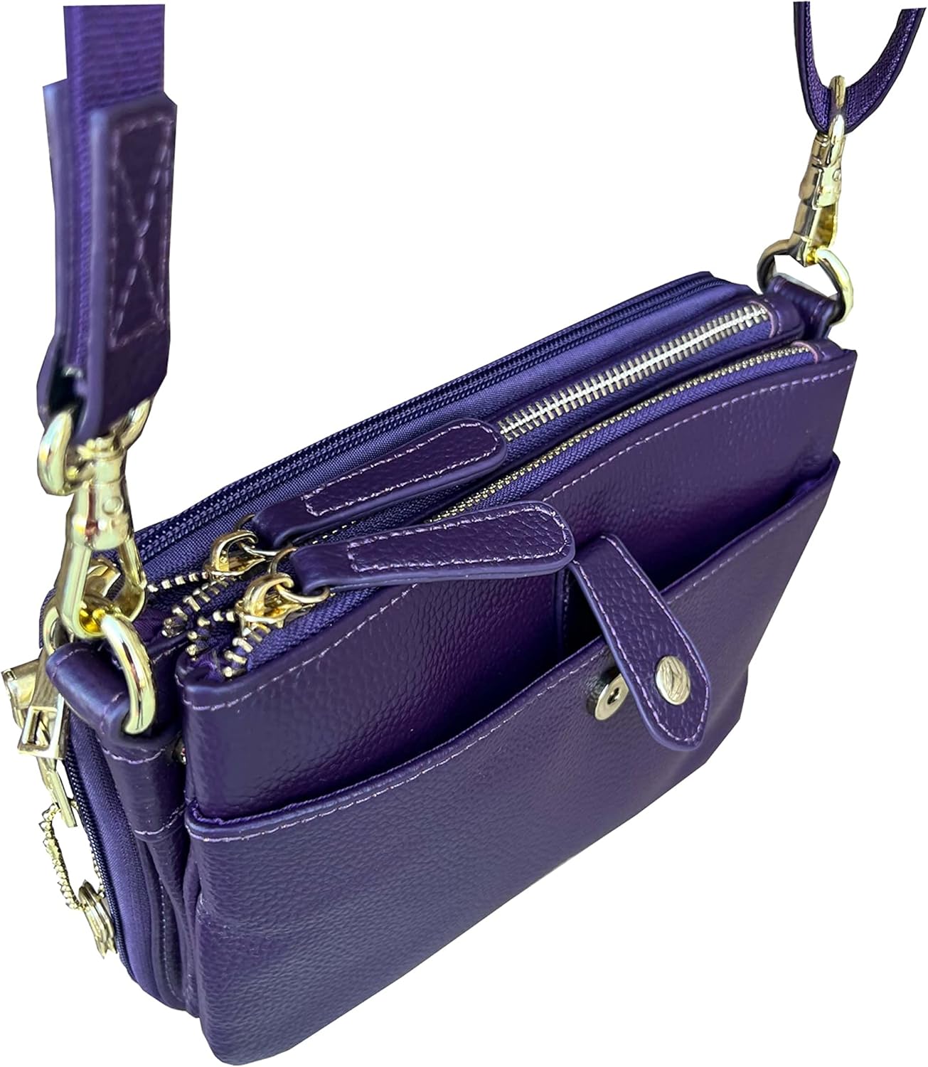 Roma Leathers Gun Concealment Purse - Cowhide Leather - Purple