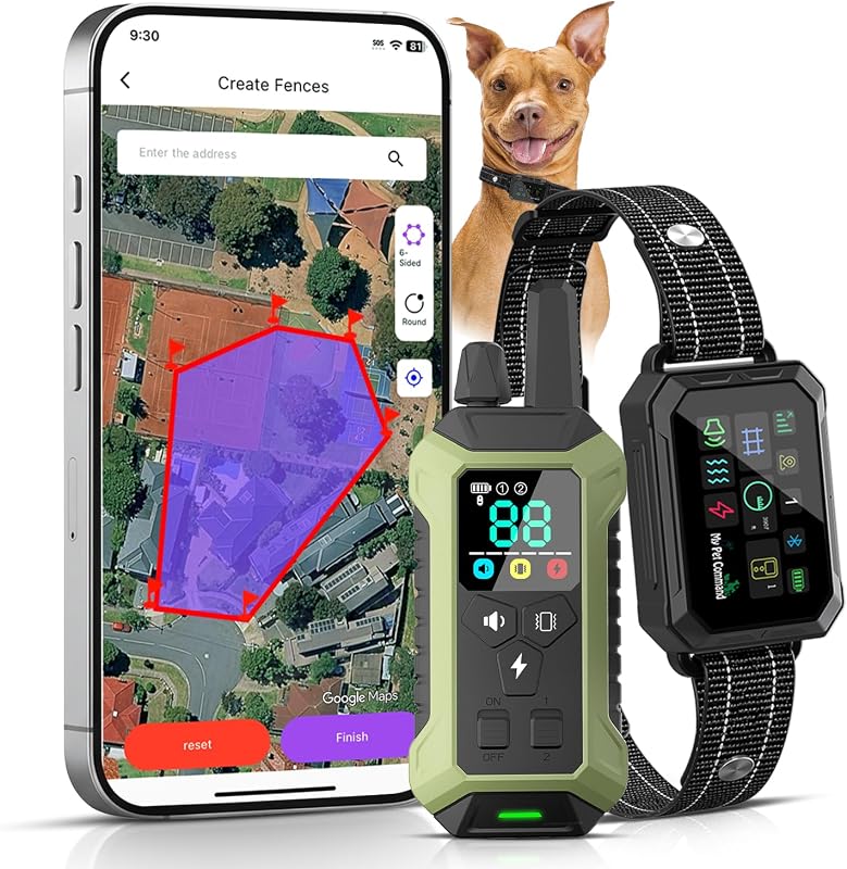 Cerca GPS sem Fio para Cães My Pet Command MPCGPS4-1 com Coleira e Controle Remoto