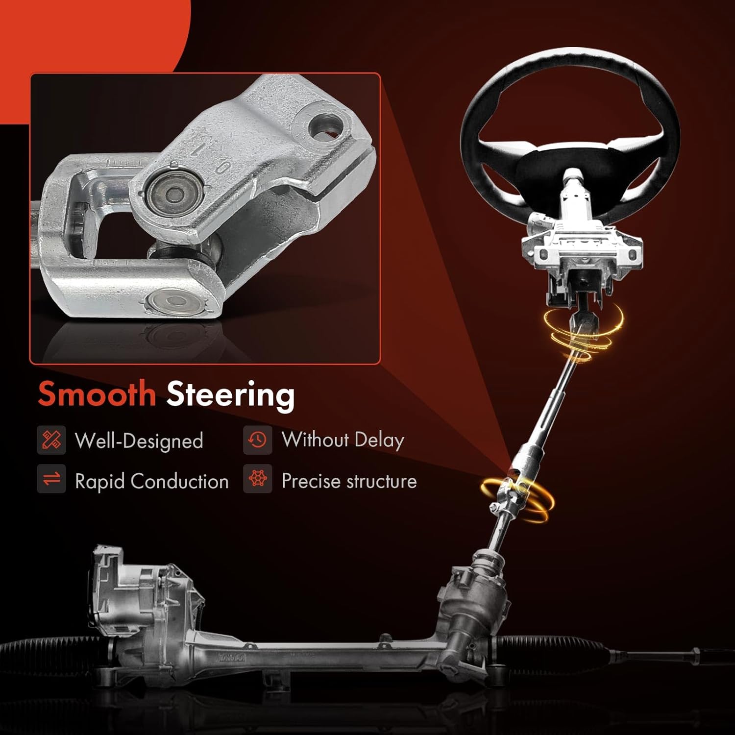 A-Premium Steering Shaft Steering Column Shaft Compatible with Audi A6 2012-2018 & A6 Quattro 2012-2018, 2.0L 3.0L