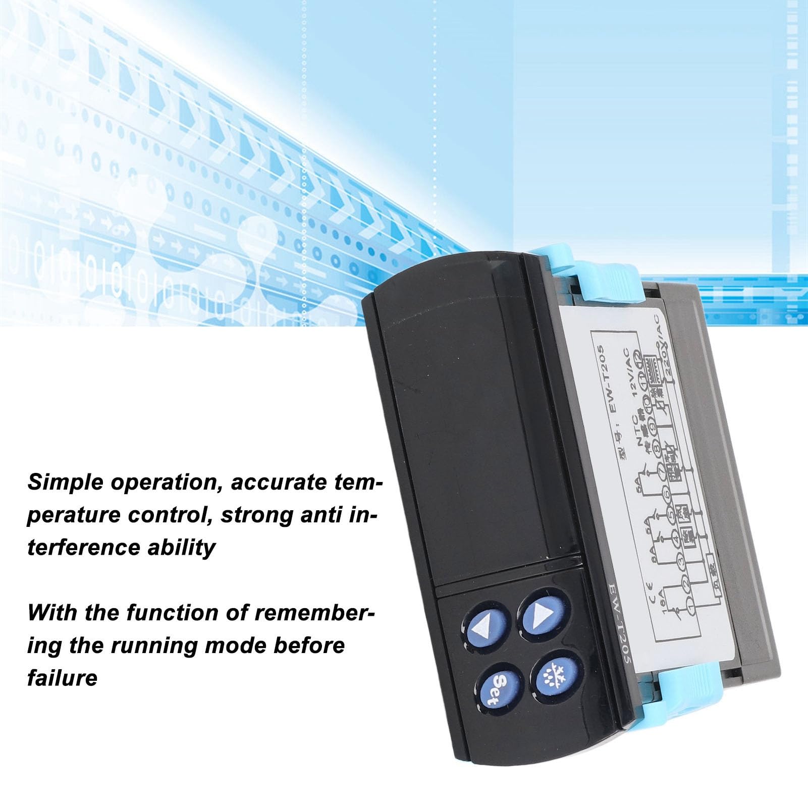 Termostato Digitale con Regolatore di Temperatura Ad Alta Precisione con Design Impermeabile per Sistemi di Conservazione Frigorifera AC12V