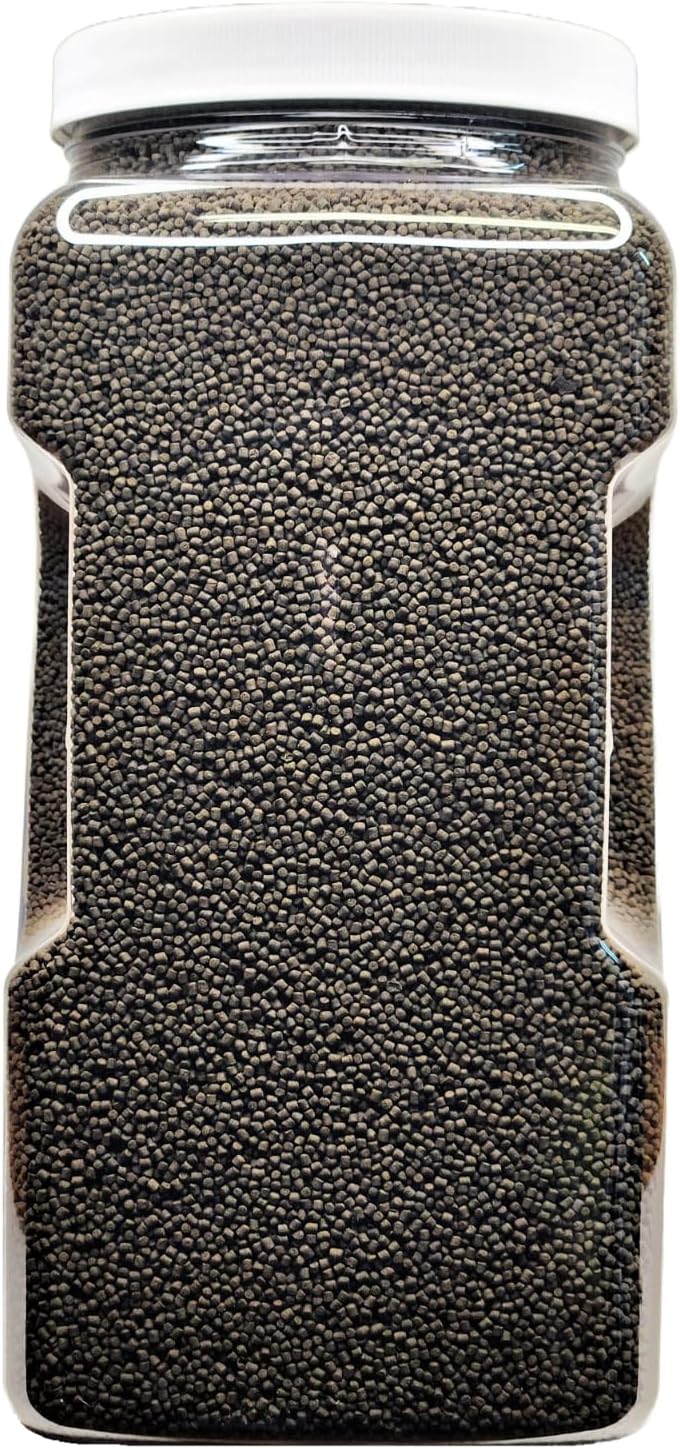 2mm Sinking Blackworm Pellets with Color Enhancers & Vitamins for Shrimp, Snails, Crayfish, Catfish, All Bottom Grazers, Small Discus, Cichlids, Community Fish, Tropical and Pond Fish…6-lb Lg Jar